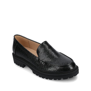 ERIKA SLIP ON LOAFER IN WIDE - Black Lizard