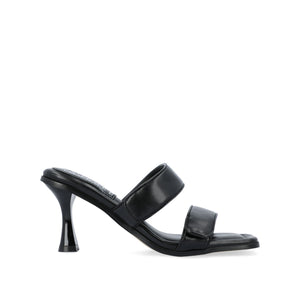 ESSEY HEELED DUAL STRAP SANDALS IN VEGAN LEATHER - Black