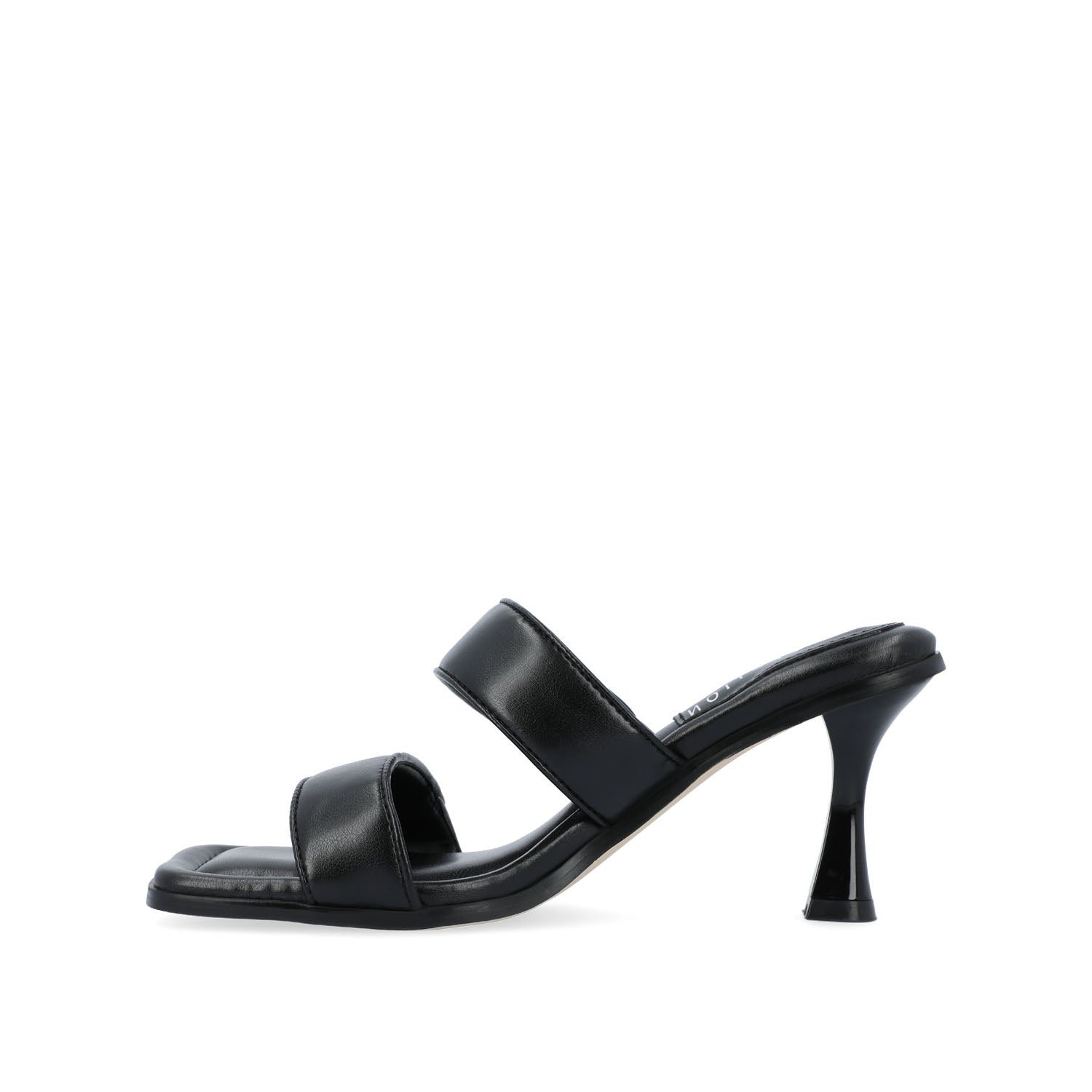 ESSEY HEELED DUAL STRAP SANDALS IN VEGAN LEATHER - Black