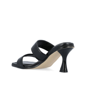 ESSEY HEELED DUAL STRAP SANDALS IN VEGAN LEATHER - Black