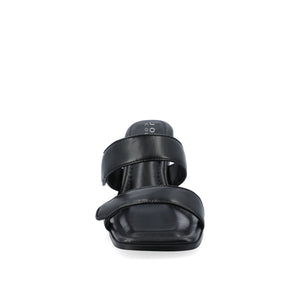 ESSEY HEELED DUAL STRAP SANDALS IN VEGAN LEATHER - Black