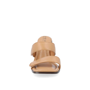 ESSEY HEELED DUAL STRAP SANDALS IN VEGAN LEATHER - Tan