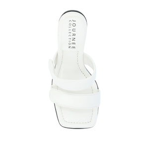 ESSEY HEELED DUAL STRAP SANDALS IN VEGAN LEATHER - White