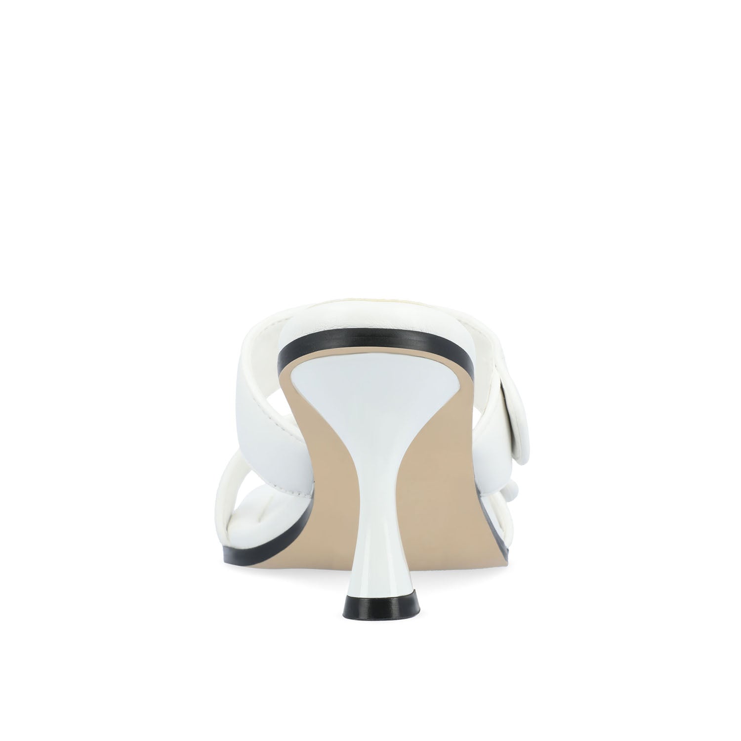 ESSEY HEELED DUAL STRAP SANDALS IN FAUX LEATHER