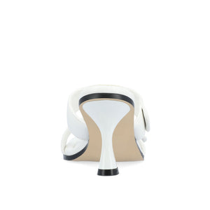 ESSEY HEELED DUAL STRAP SANDALS IN VEGAN LEATHER - White