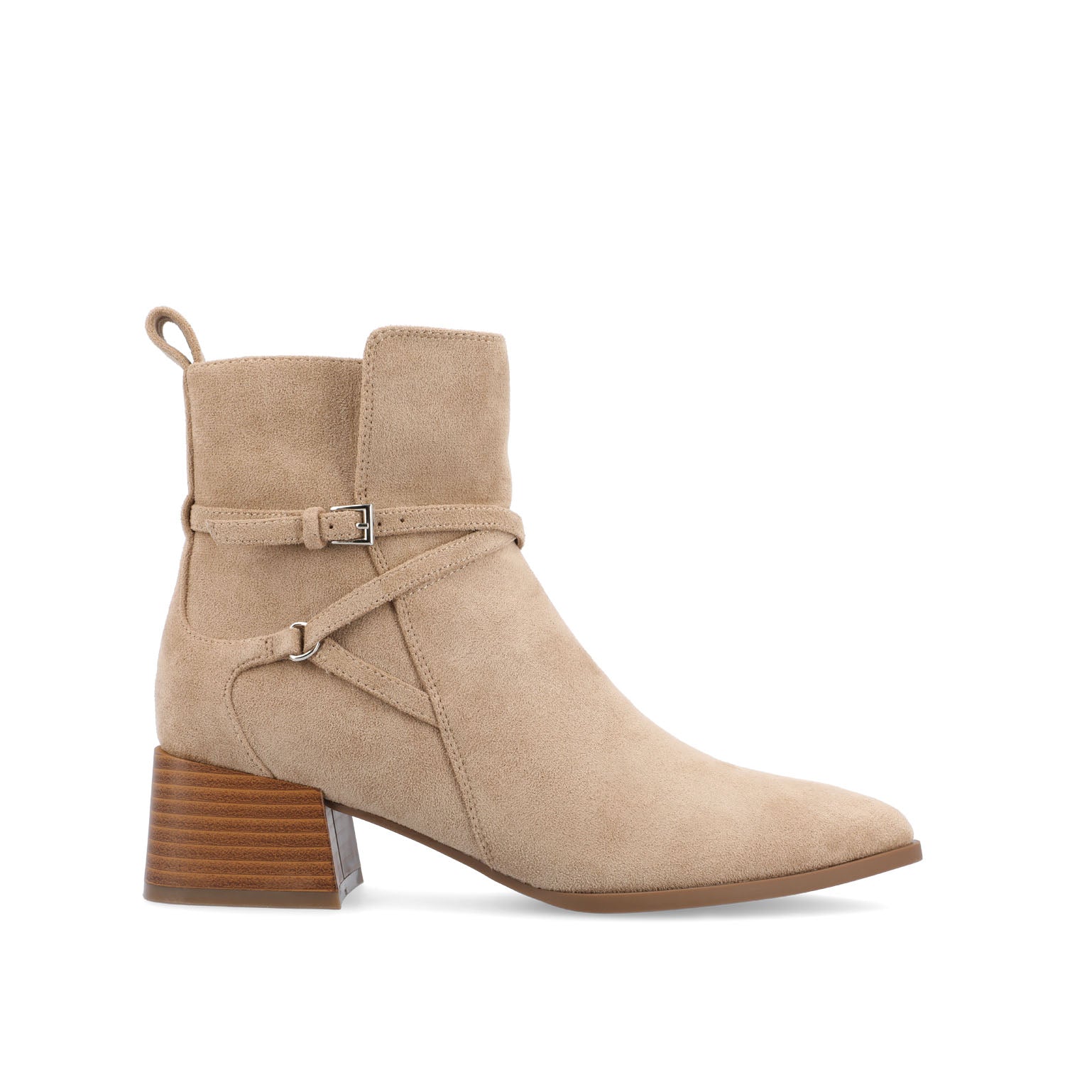 ESTELLE BLOCK HEELED BOOTIES IN VEGAN LEATHER - Tan