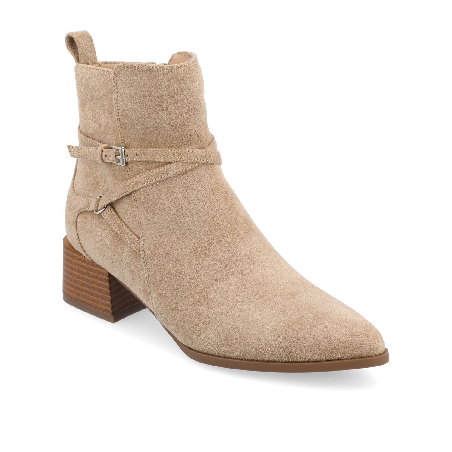 ESTELLE BLOCK HEELED BOOTIES IN VEGAN LEATHER - Tan