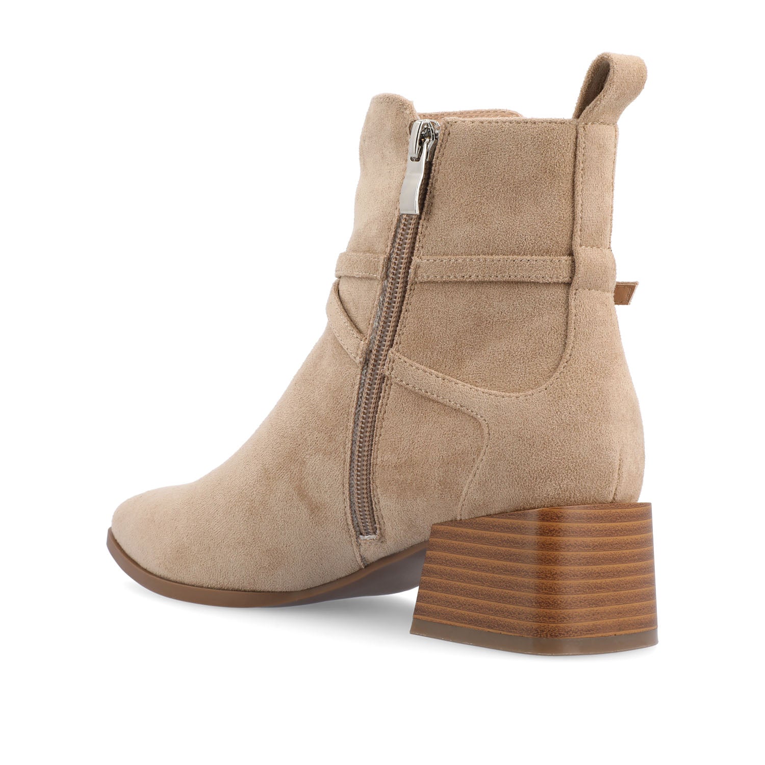ESTELLE BLOCK HEELED BOOTIES IN VEGAN LEATHER - Tan