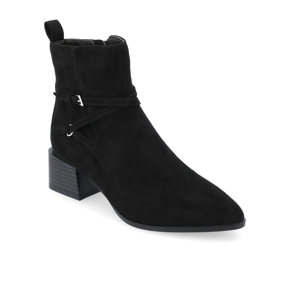 ESTELLE BLOCK HEELED BOOTIES IN FAUX LEATHER