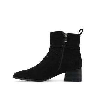 ESTELLE BLOCK HEELED BOOTIES IN FAUX LEATHER