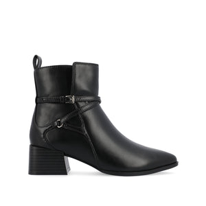 ESTELLE BLOCK HEELED BOOTIES IN VEGAN LEATHER - Black