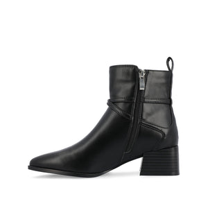 ESTELLE BLOCK HEELED BOOTIES IN VEGAN LEATHER - Black