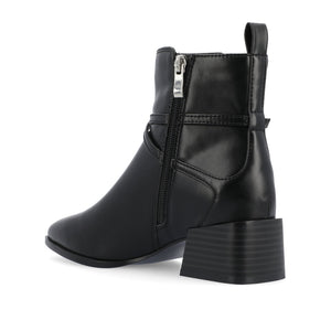 ESTELLE BLOCK HEELED BOOTIES IN VEGAN LEATHER - Black Suede