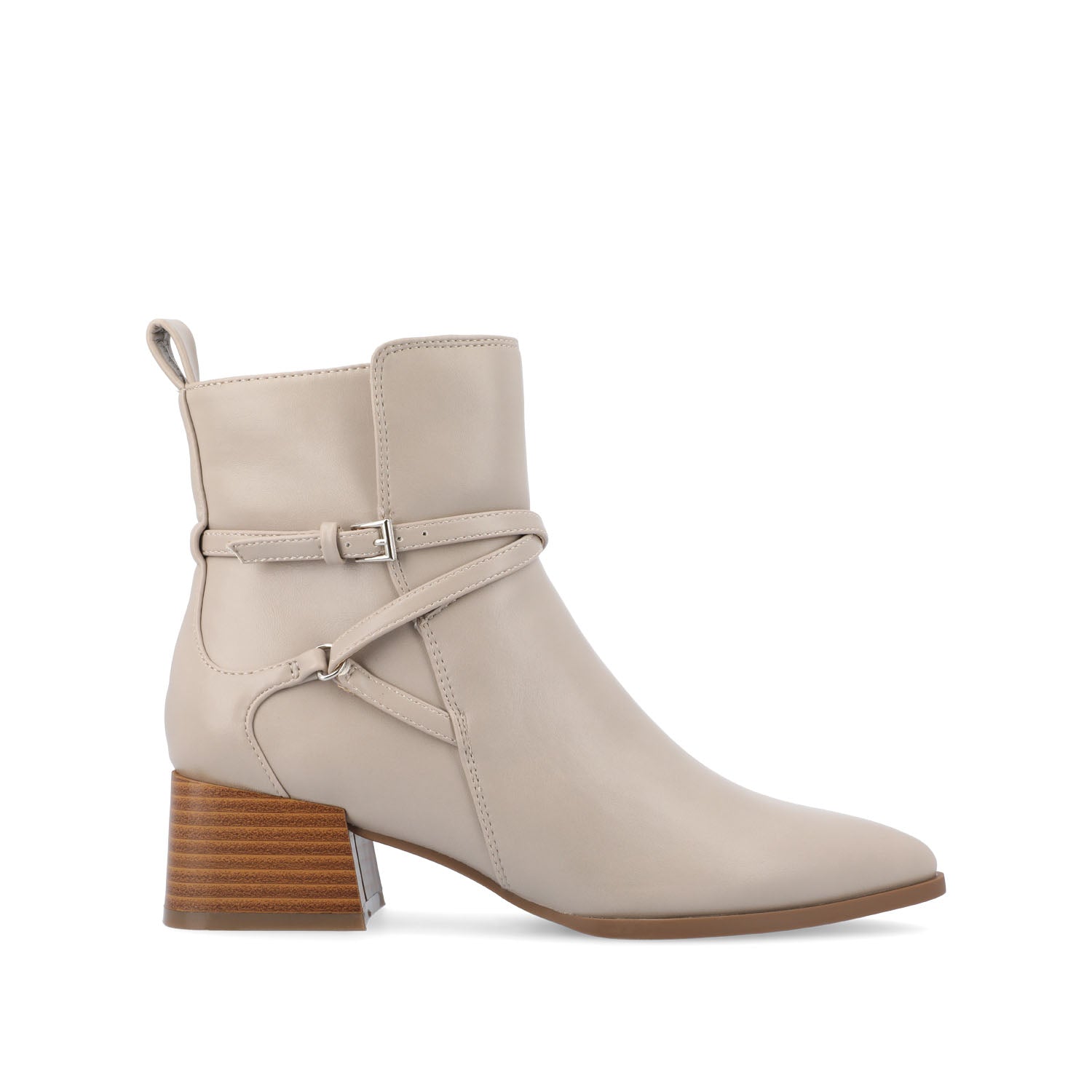 ESTELLE BLOCK HEELED BOOTIES IN VEGAN LEATHER - Grey