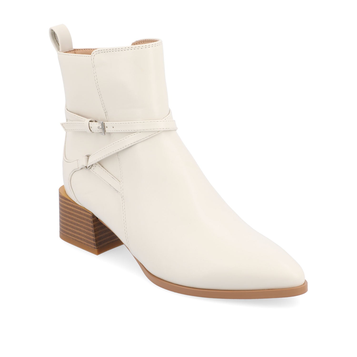 ESTELLE BLOCK HEELED BOOTIES IN WIDE - Off White