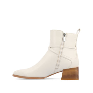 ESTELLE BLOCK HEELED BOOTIES IN VEGAN LEATHER - Off White