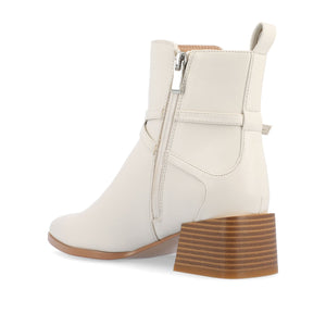 ESTELLE BLOCK HEELED BOOTIES IN VEGAN LEATHER - Off White