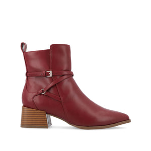 ESTELLE BLOCK HEELED BOOTIES IN WIDE - Red