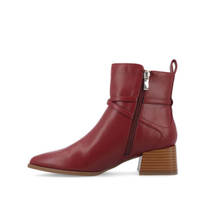 ESTELLE BLOCK HEELED BOOTIES IN WIDE - Red
