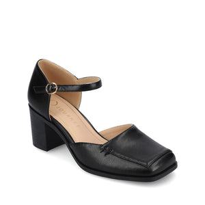 EVANGELINE D'ORSAY HEELS IN VEGAN LEATHER - Black PU