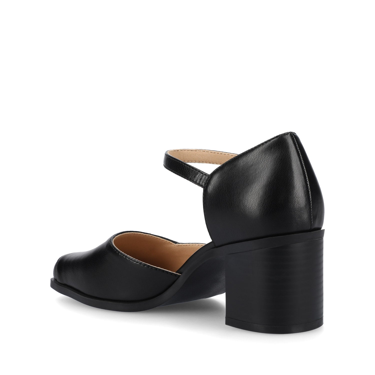 EVANGELINE D'ORSAY HEELS IN VEGAN LEATHER - Black PU