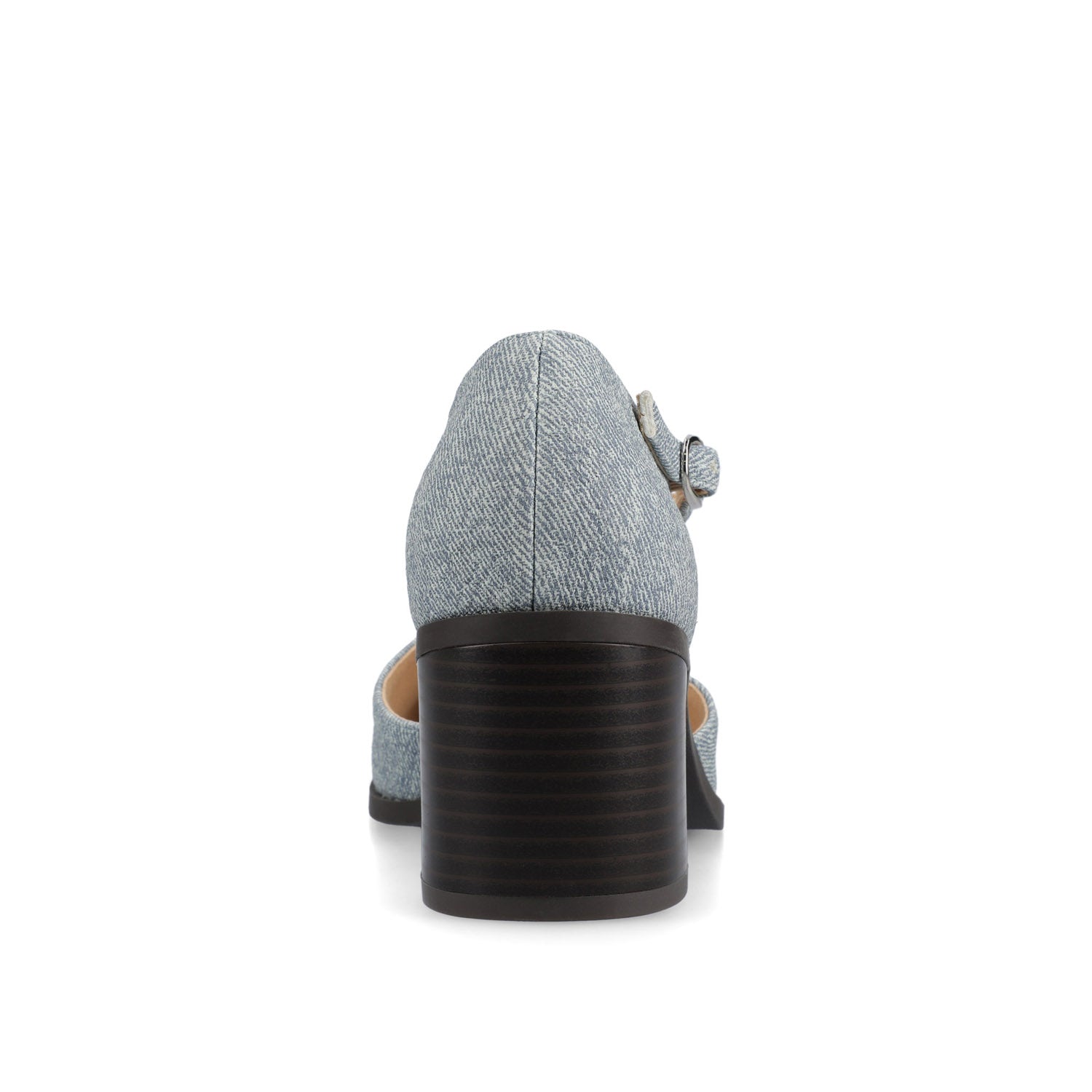 EVANGELINE D'ORSAY HEELS IN VEGAN LEATHER - Denim