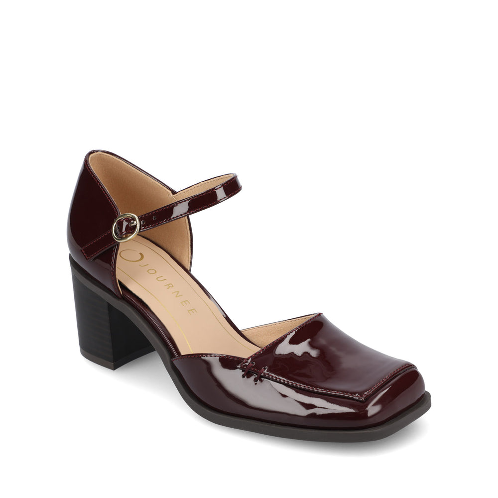 EVANGELINE BLOCK D'ORSAY HEELS IN PATENT