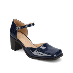 EVANGELINE BLOCK D'ORSAY HEELS IN PATENT - Patent Navy