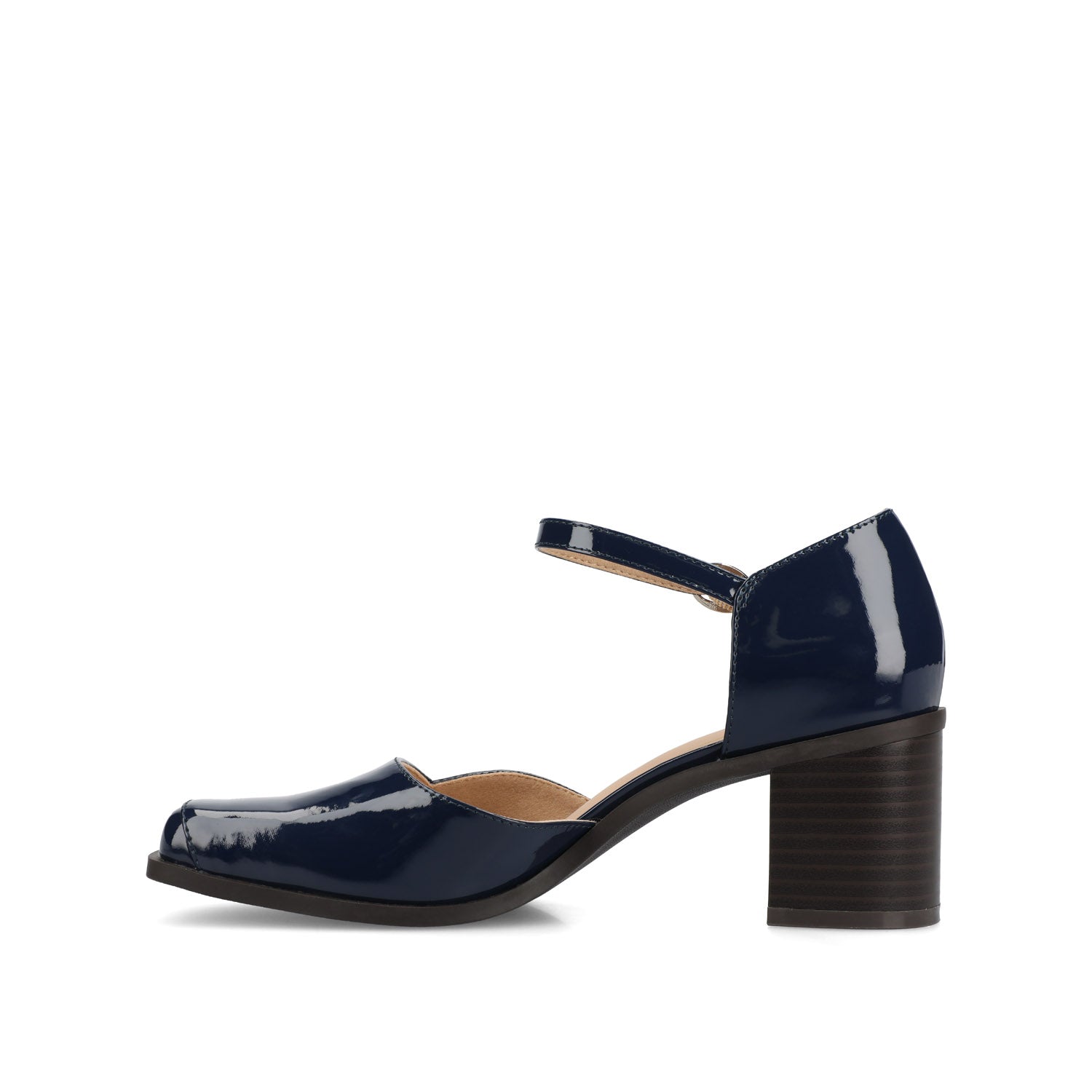 EVANGELINE BLOCK D'ORSAY HEELS IN PATENT