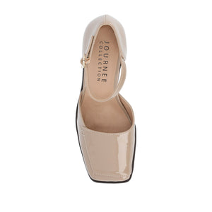 EVANGELINE PATENT HEELS IN WIDE - Patent Taupe