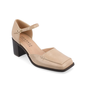EVANGELINE D'ORSAY HEELS IN VEGAN LEATHER - Tan PU