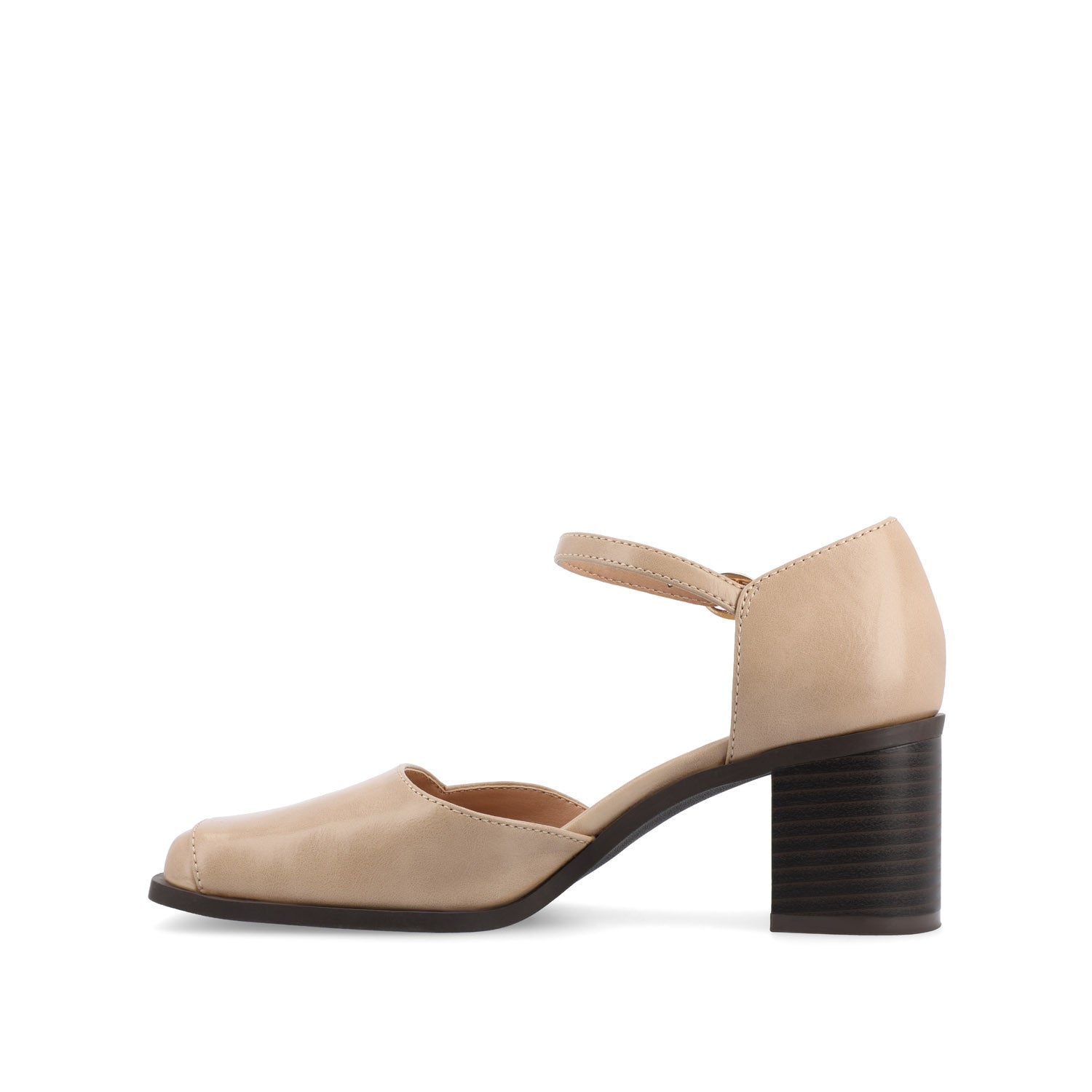 EVANGELINE D'ORSAY HEELS IN VEGAN LEATHER - Tan PU
