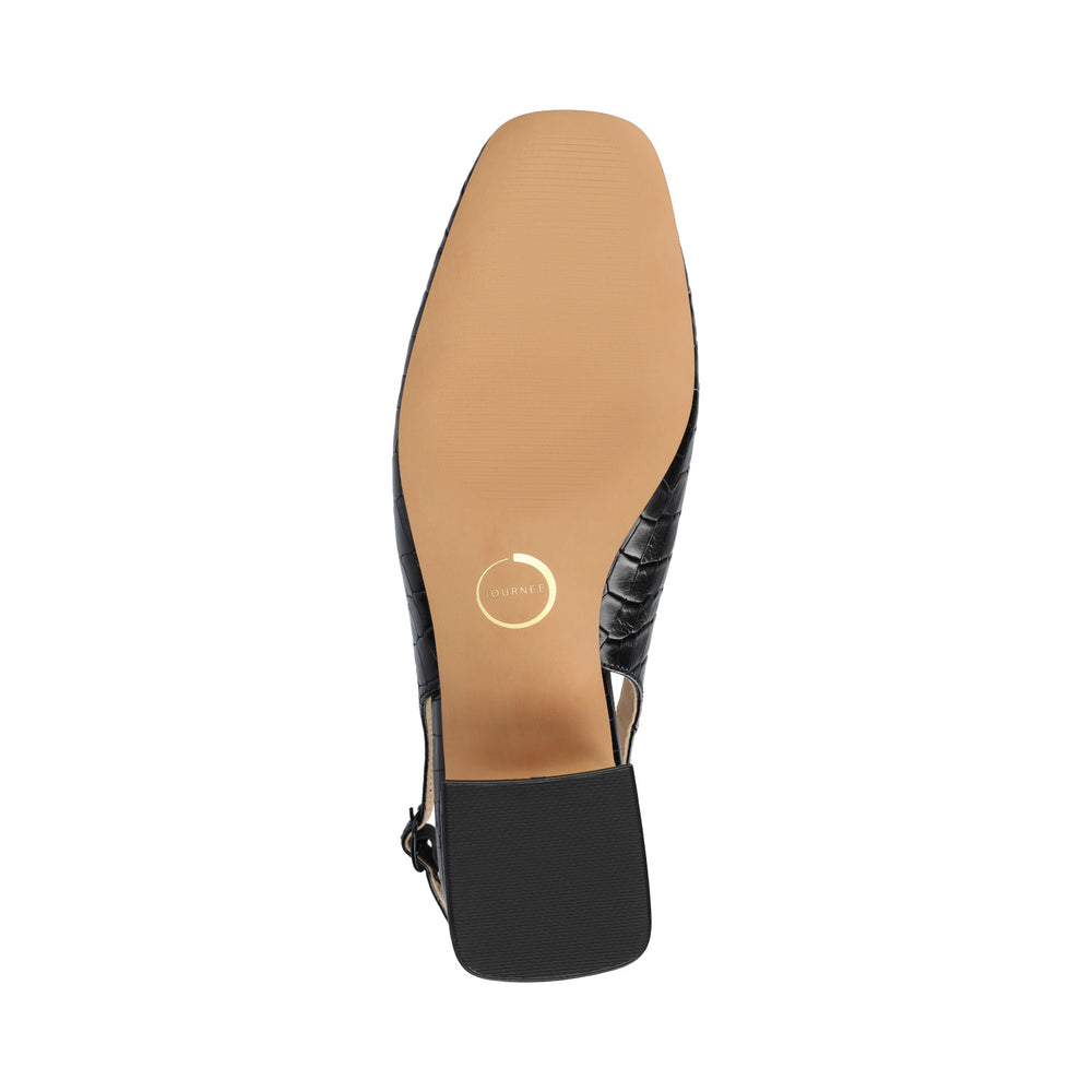 EVERLEE SLINGBACK PUMP HEELS IN FAUX LEATHER