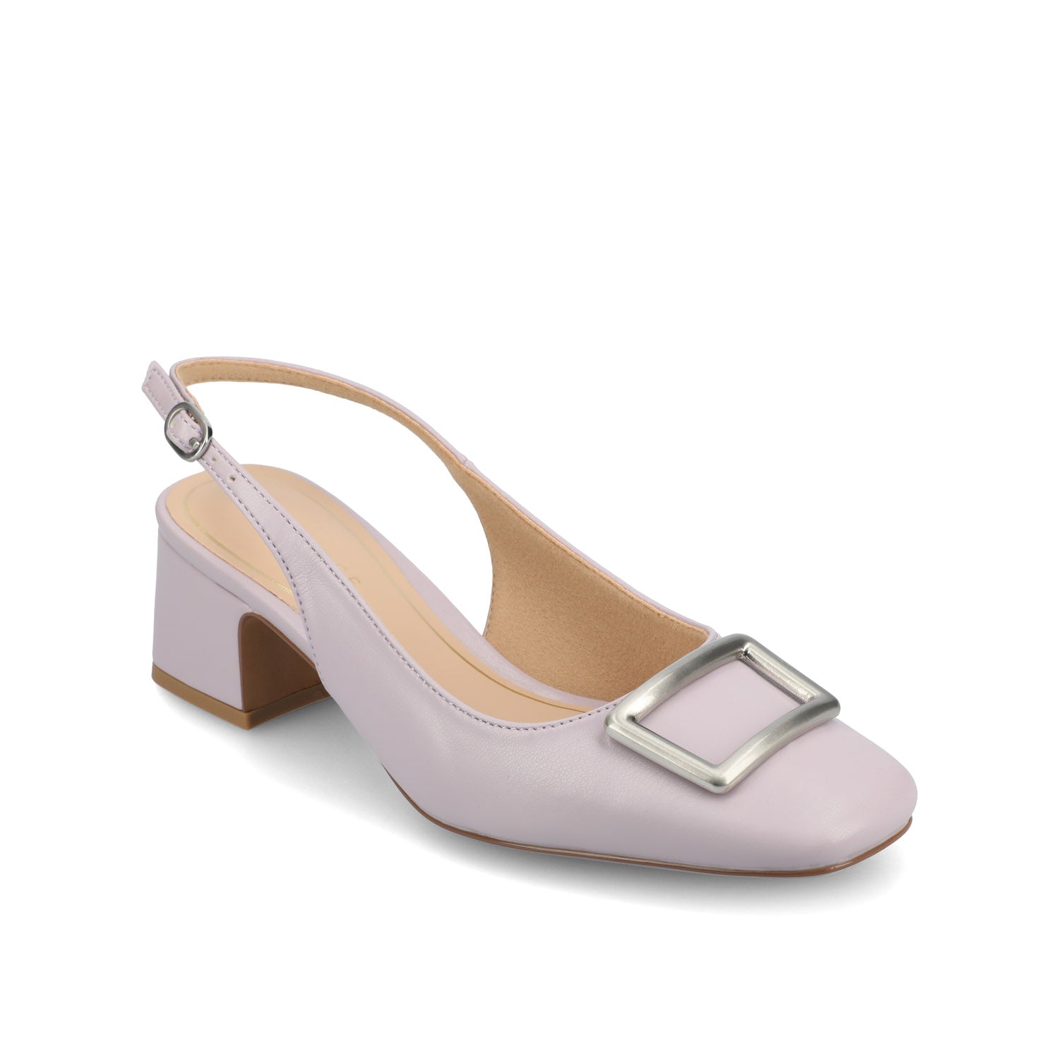 EVERLEE SLINGBACK PUMP HEELS IN VEGAN LEATHER - Lilac