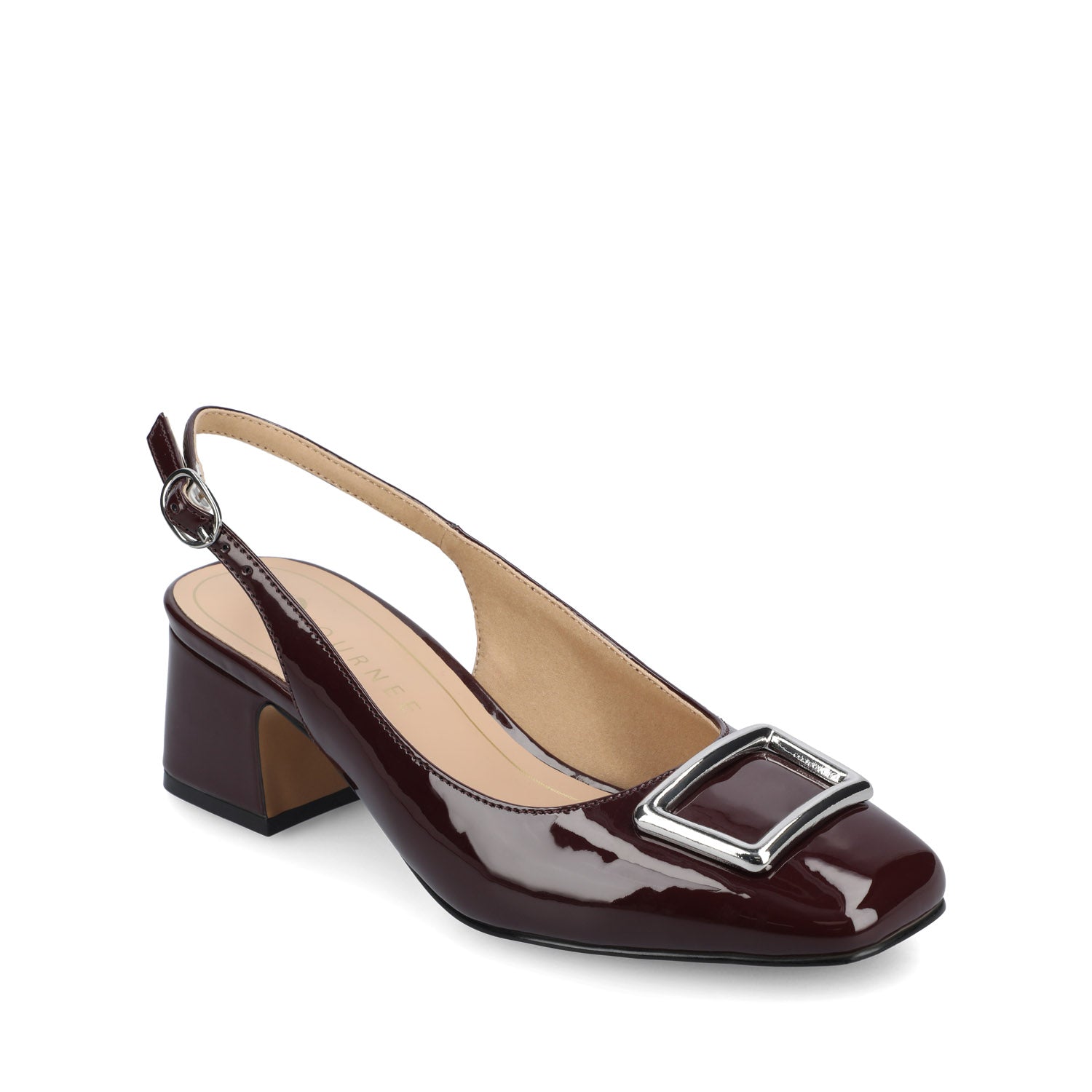 EVERLEE SLINGBACK PUMP HEELS IN FAUX LEATHER