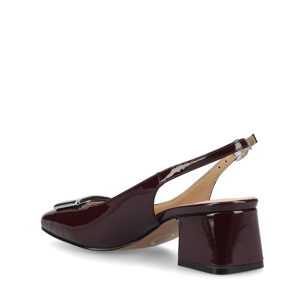 EVERLEE SLINGBACK PUMP HEELS IN FAUX LEATHER