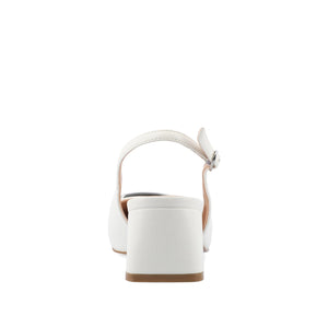 EVERLEE SLINGBACK PUMP HEELS IN VEGAN LEATHER - White