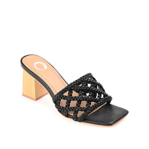EVVIE HEELED SANDALS IN VEGAN LEATHER - Black