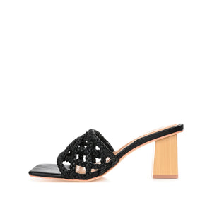 EVVIE HEELED SANDALS IN VEGAN LEATHER - Black