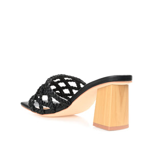 EVVIE HEELED SANDALS IN VEGAN LEATHER - Black