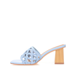 EVVIE HEELED SANDALS IN VEGAN LEATHER - Blue