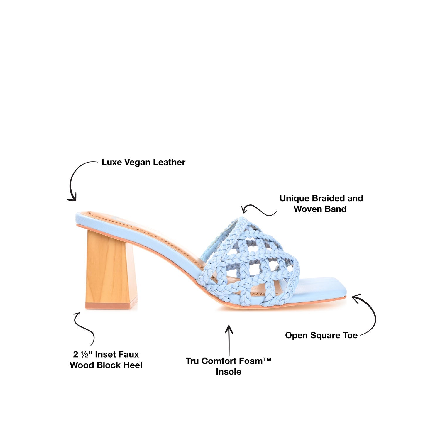 EVVIE HEELED SANDALS IN VEGAN LEATHER - Blue