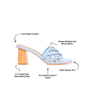 EVVIE HEELED SANDALS IN VEGAN LEATHER - Blue