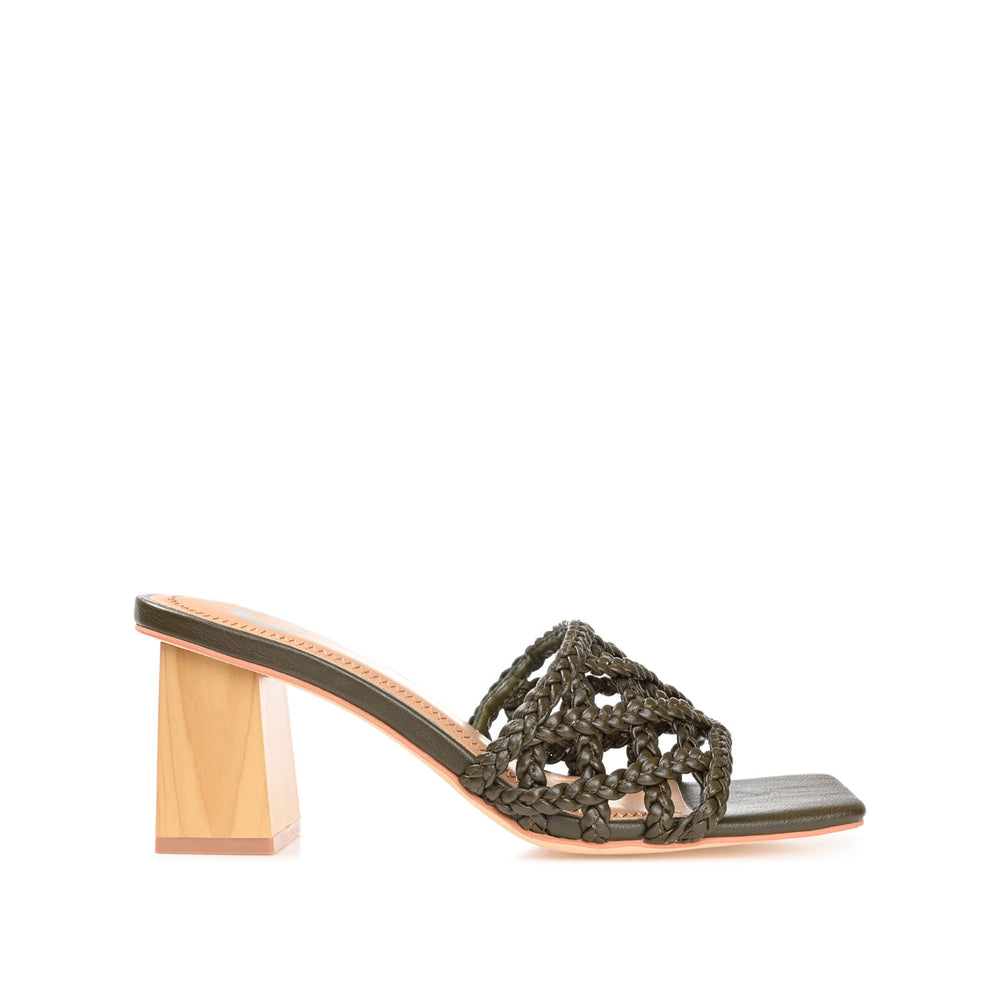 EVVIE HEELED SANDALS IN FAUX LEATHER