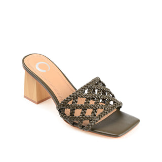 EVVIE HEELED SANDALS IN FAUX LEATHER