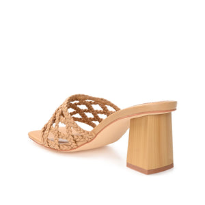 EVVIE HEELED SANDALS IN VEGAN LEATHER - Tan