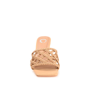 EVVIE HEELED SANDALS IN VEGAN LEATHER - Tan