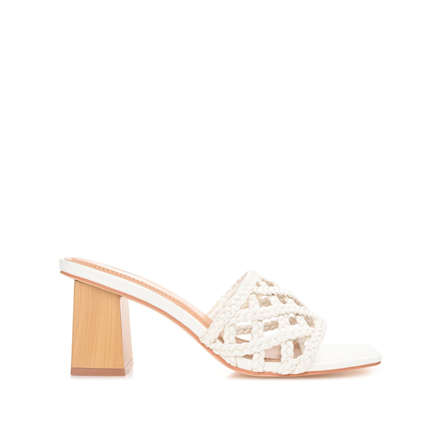 EVVIE HEELED SANDALS IN VEGAN LEATHER - White