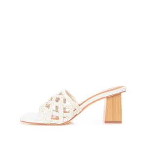 EVVIE HEELED SANDALS IN VEGAN LEATHER - White