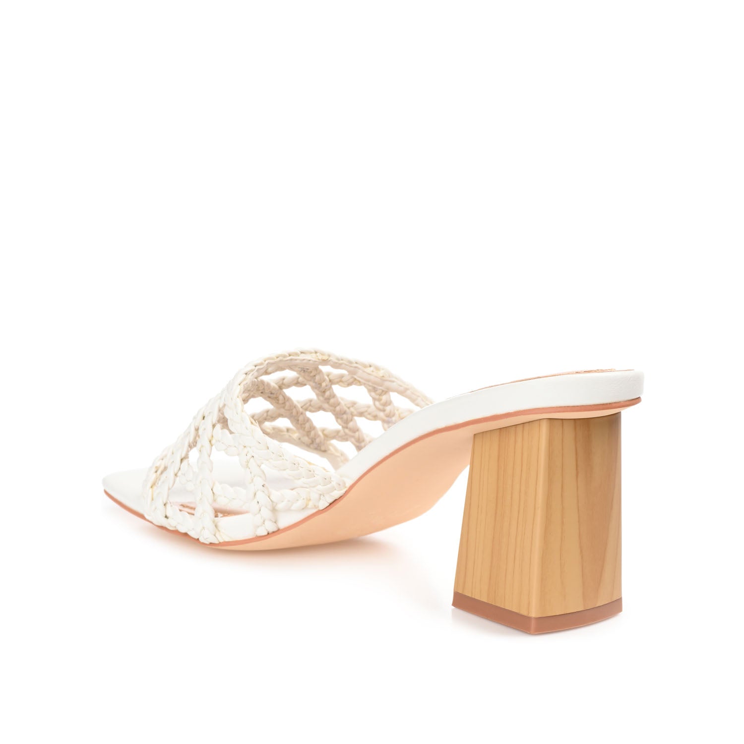 EVVIE HEELED SANDALS IN VEGAN LEATHER - White